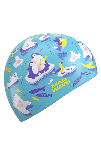 MAD WAVE Sillicon Swim Cap כובע שחיה במידה אחת למבוגרים וילדים כאחד