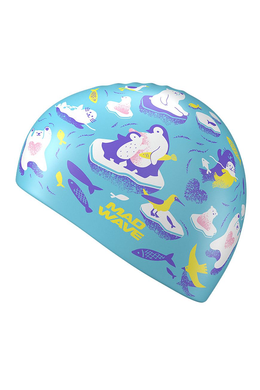 MAD WAVE Sillicon Swim Cap כובע שחיה במידה אחת למבוגרים וילדים כאחד