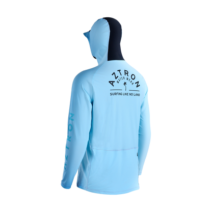 AZTRON Surfing Hooded Men Rashguard Top חולצת לייקרה ארוכה לגברים עם כובע