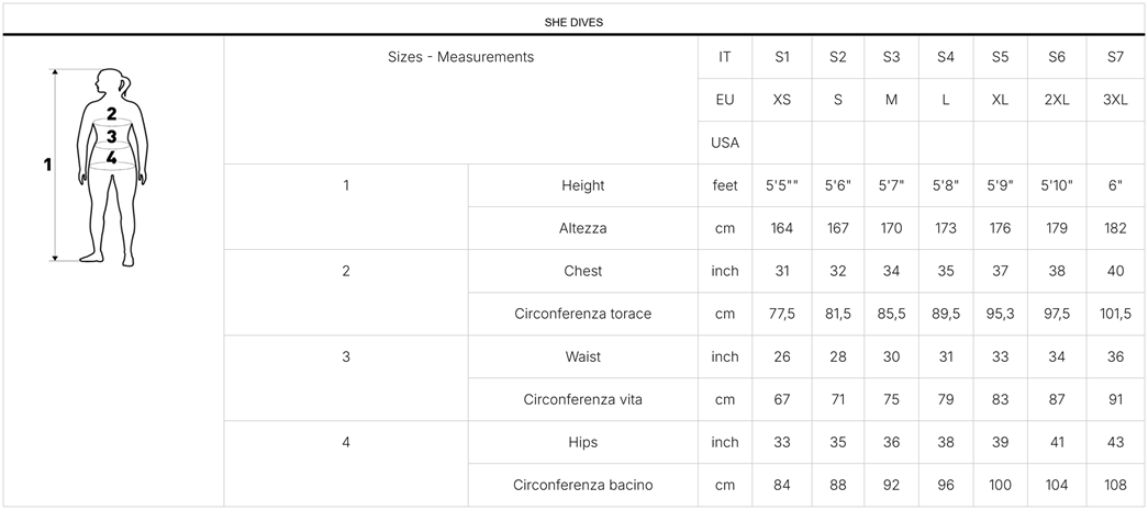 MARES Flexa 8/6 She Dives חליפת צלילה לנשים בעובי 8/6 מ"מ - דוגית