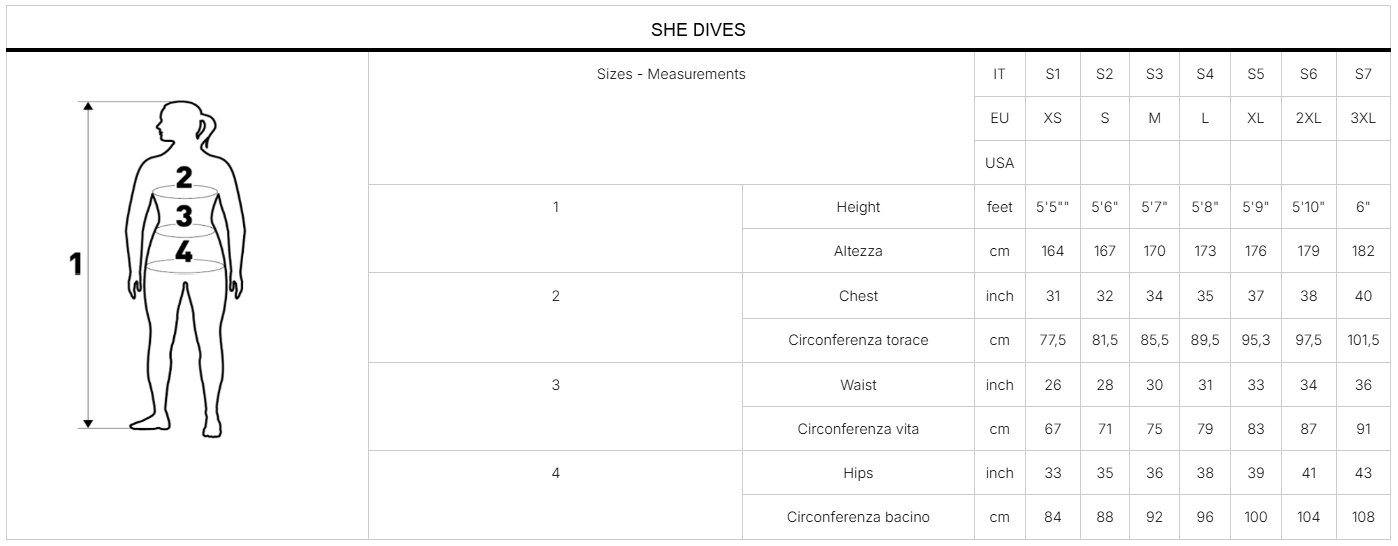 MARES Wetsuit Pro Therm 8/7 She Dives חליפת סרבל צלילה לנשים בעובי 7/8 מ"מ