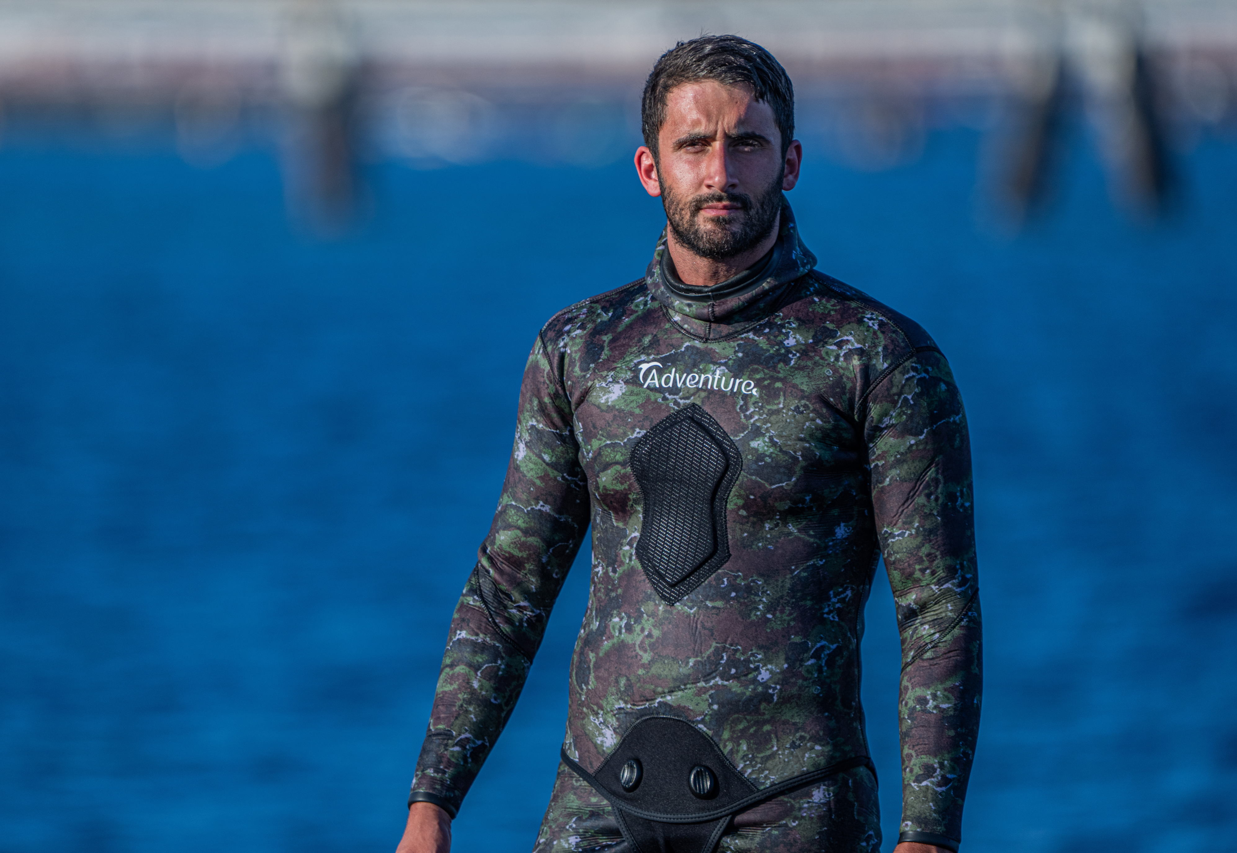 ADVENTURE 5.5mm Camo Spearfishing Pants חליפה צלילה חופשית לדיג חלק תחתון בעובי 5.5 מ"מ