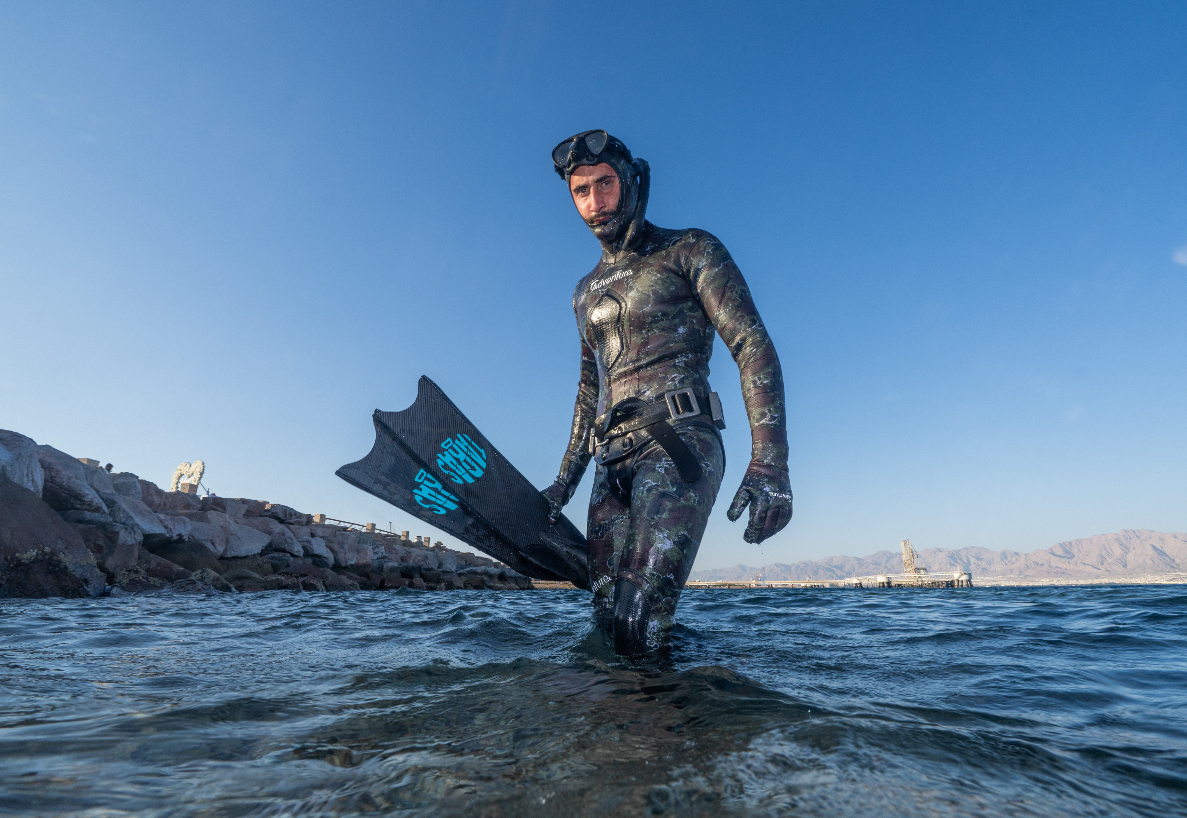 ADVENTURE 5.5mm Camo Spearfishing Pants חליפה צלילה חופשית לדיג חלק תחתון בעובי 5.5 מ"מ