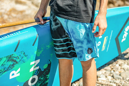 AZTRON VIBE Men's Printed Boardshort 18-INCH Aqua Blue בגד ים מכנס גלישה לגברים באורך 18 אינץ מודל 2025