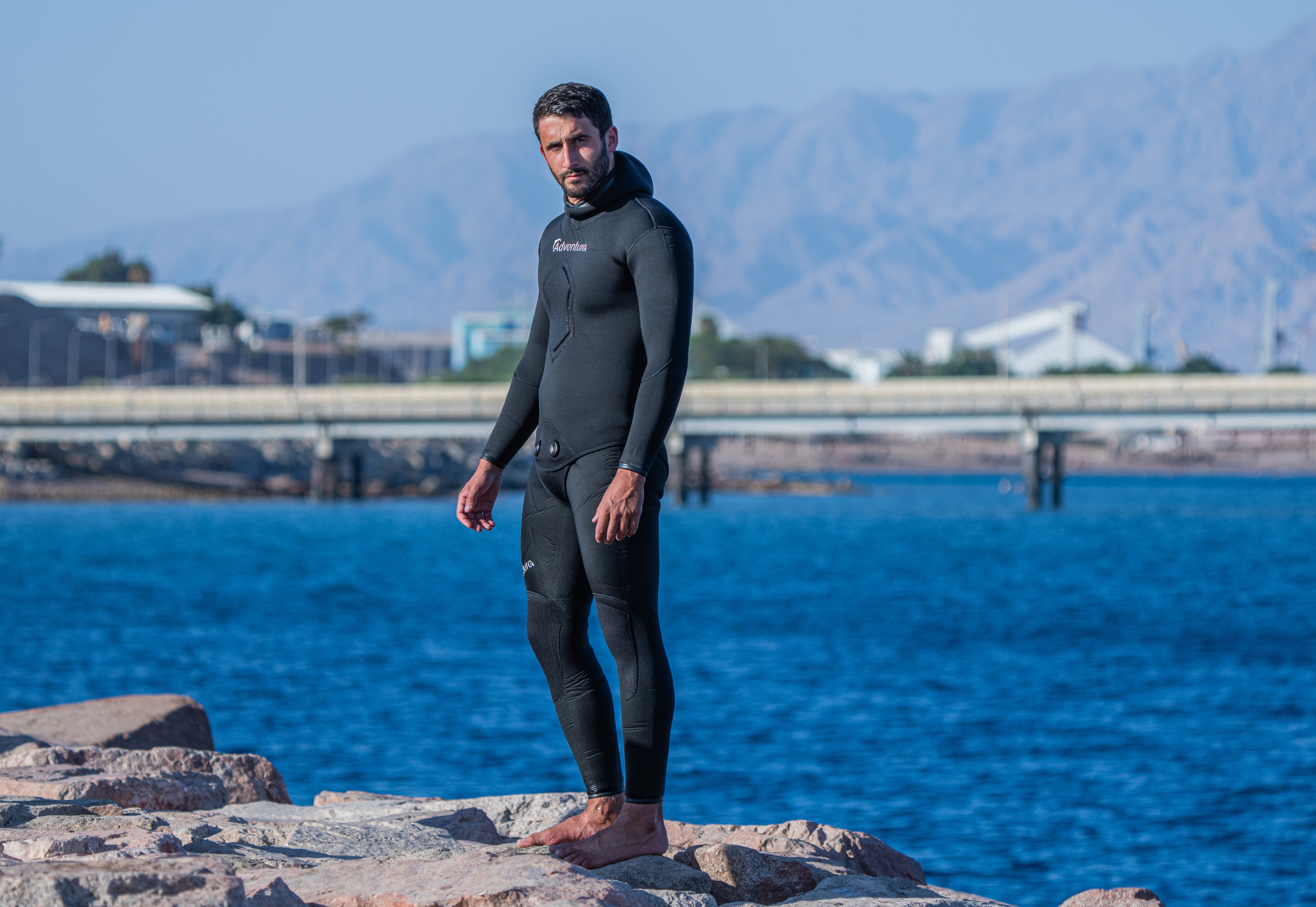 ADVENTURE 5.5mm Black Spearfishing Pants חליפה צלילה חופשית לדיג חלק תחתון בעובי 5.5 מ"מ