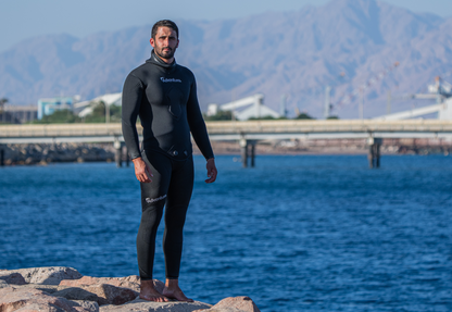 ADVENTURE 5.5mm Black Spearfishing Pants חליפה צלילה חופשית לדיג חלק תחתון בעובי 5.5 מ"מ