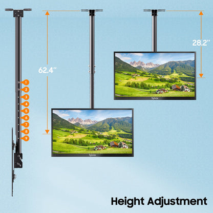 SYLVOX Outdoor TV Ceiling Mount זרוע תליה מהתקרה לטלויזיות בגודל 32-65 אינץ' - דוגית