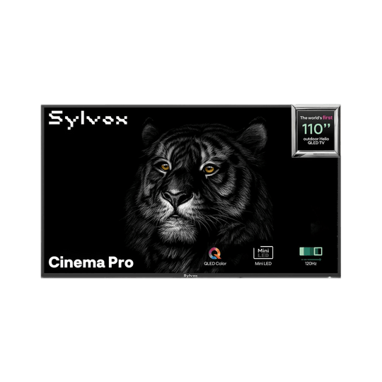 SYLVOX 110" Cinema Pro Helio QLED Outdoor TV טלויזיה Helio QLED בגודל 110 אינץ' לשימוש חיצוני בשמש מלאה