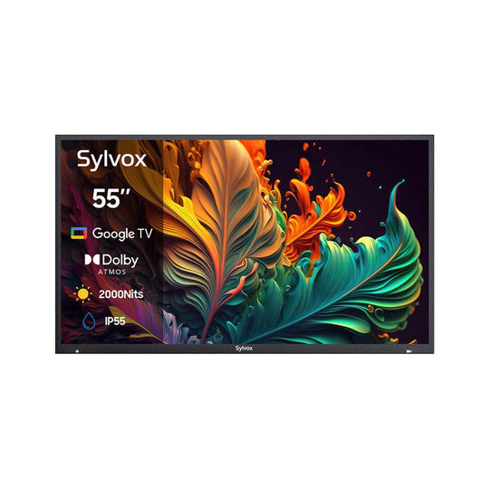 SYLVOX 55" Premium QLED 2000Nit Google Outdoor TV Pool Pro 2.0 טלויזיה QLED בגודל 55 אינץ' לשימוש חיצוני בשמש מלאה