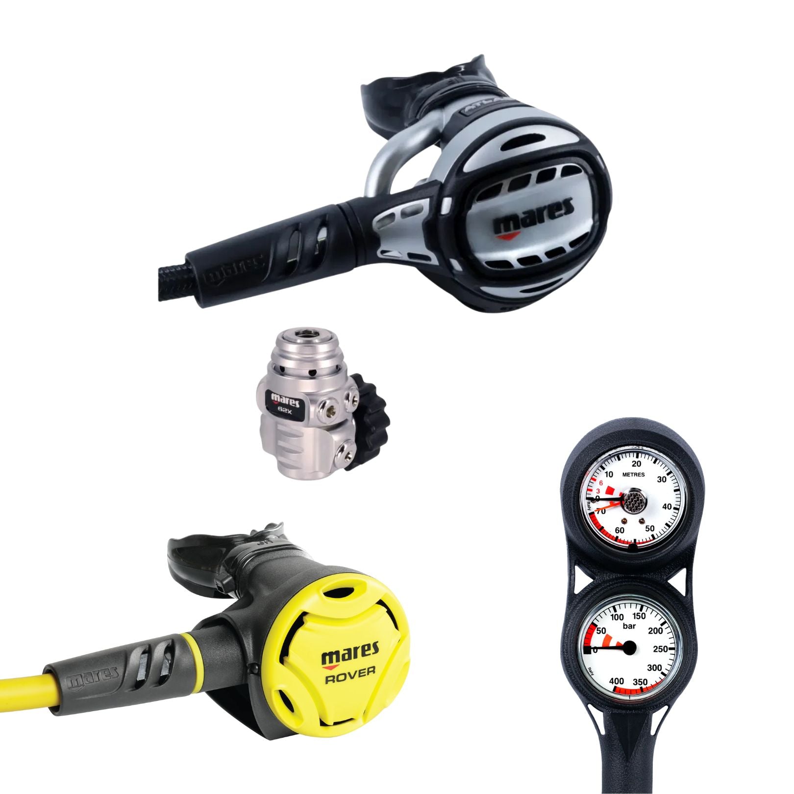 מערכת נשימה MARES Regulator Atlas 62X Din + אוקטפוס Rover + קומבו קטן