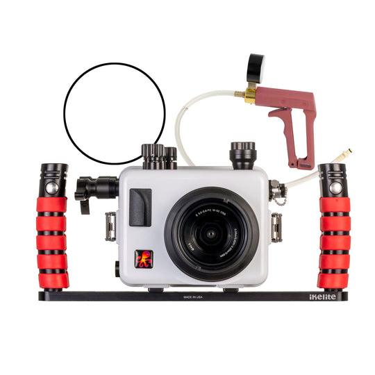 IKELITE 200FP/F Underwater Housing for Sony Alpha a6700 PZ 16-50mm with Fiber Optic Transmitter מארז צלילה עבור Sony Alpha a6700 עם עדשת PZ 16-50mm ומשדר סיבים אופטיים