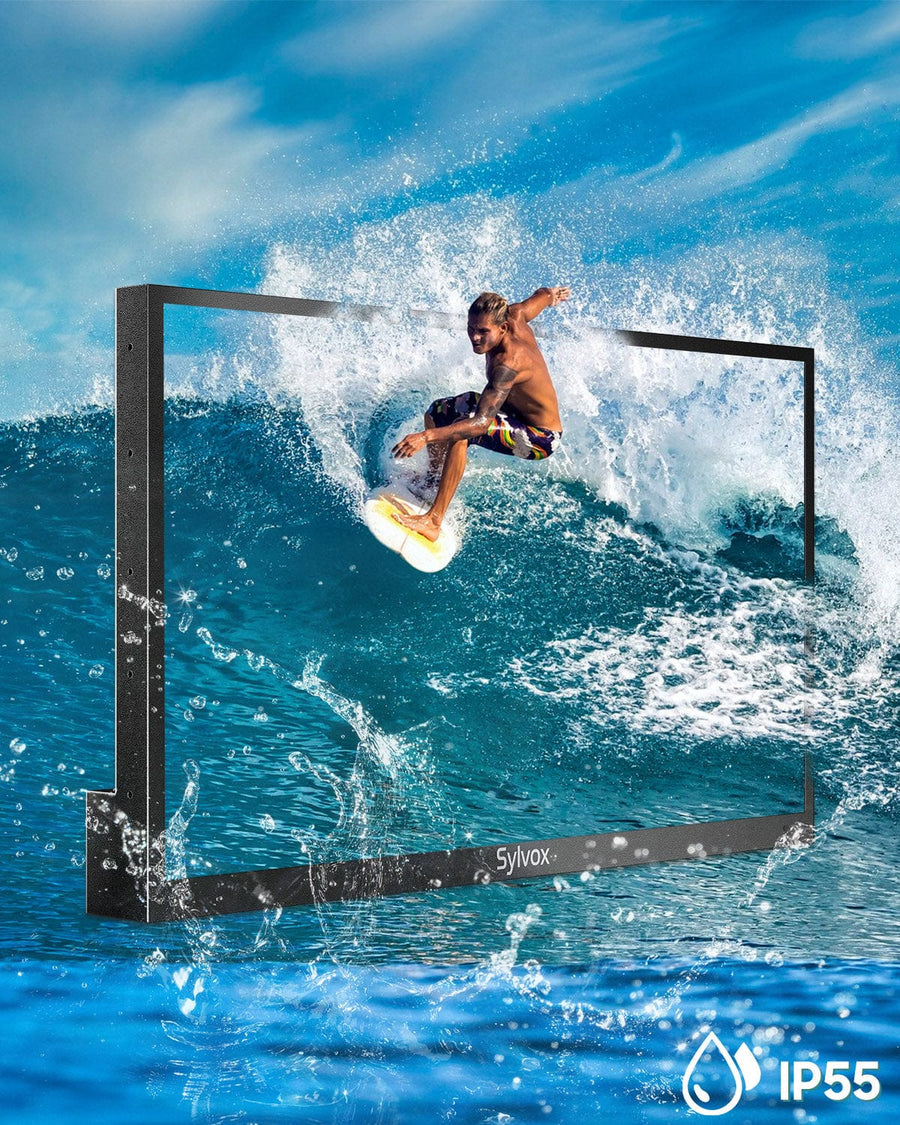 SYLVOX 55" Premium QLED 2000Nit Google Outdoor TV Pool Pro 2.0 טלויזיה QLED בגודל 55 אינץ' לשימוש חיצוני בשמש מלאה - דוגית