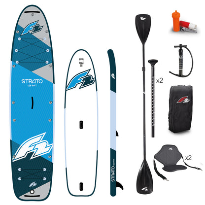 F2 Strato Giant Blue 12.8 סאפ מתנפח גדול עם 2 משוטים ו 2 כיסאות קיאק - דוגית