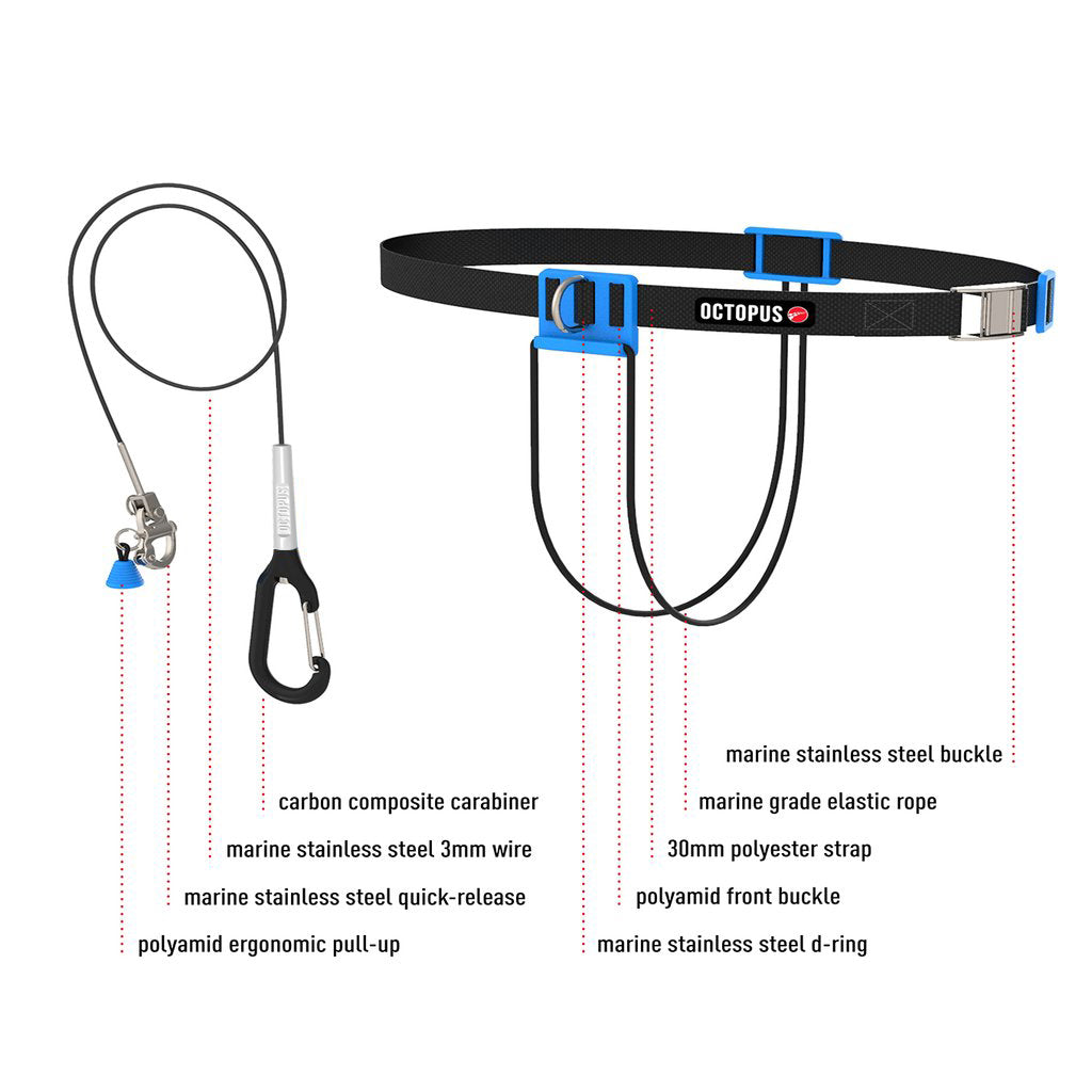 OCTOPUS CNF lanyard With Quick Release חגורת CNF וחבל lanyard עם מערכת שחרור מהירה