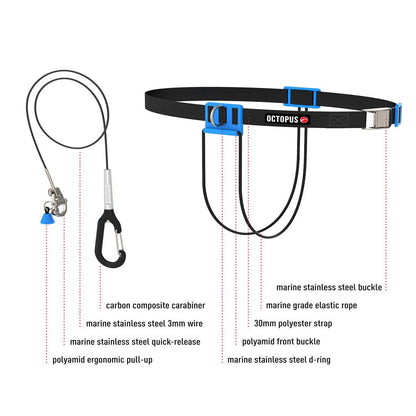 OCTOPUS CNF lanyard With Quick Release חגורת CNF וחבל lanyard עם מערכת שחרור מהירה