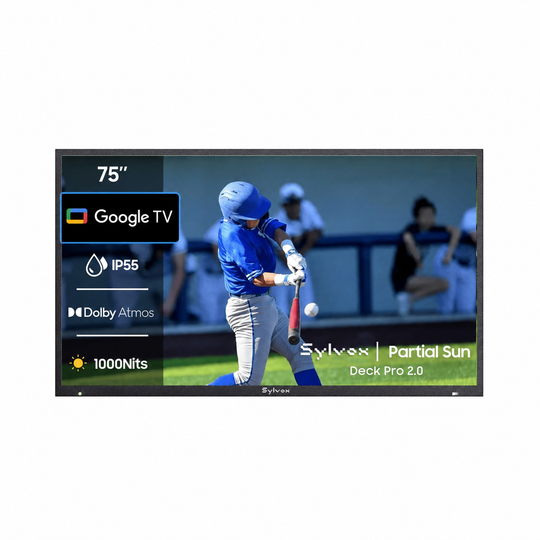 SYLVOX 75" Outdoor TV(Google TV) Deck Pro 2.0 טלויזיה בגודל 75 אינץ' לשימוש חיצוני בשמש חלקית