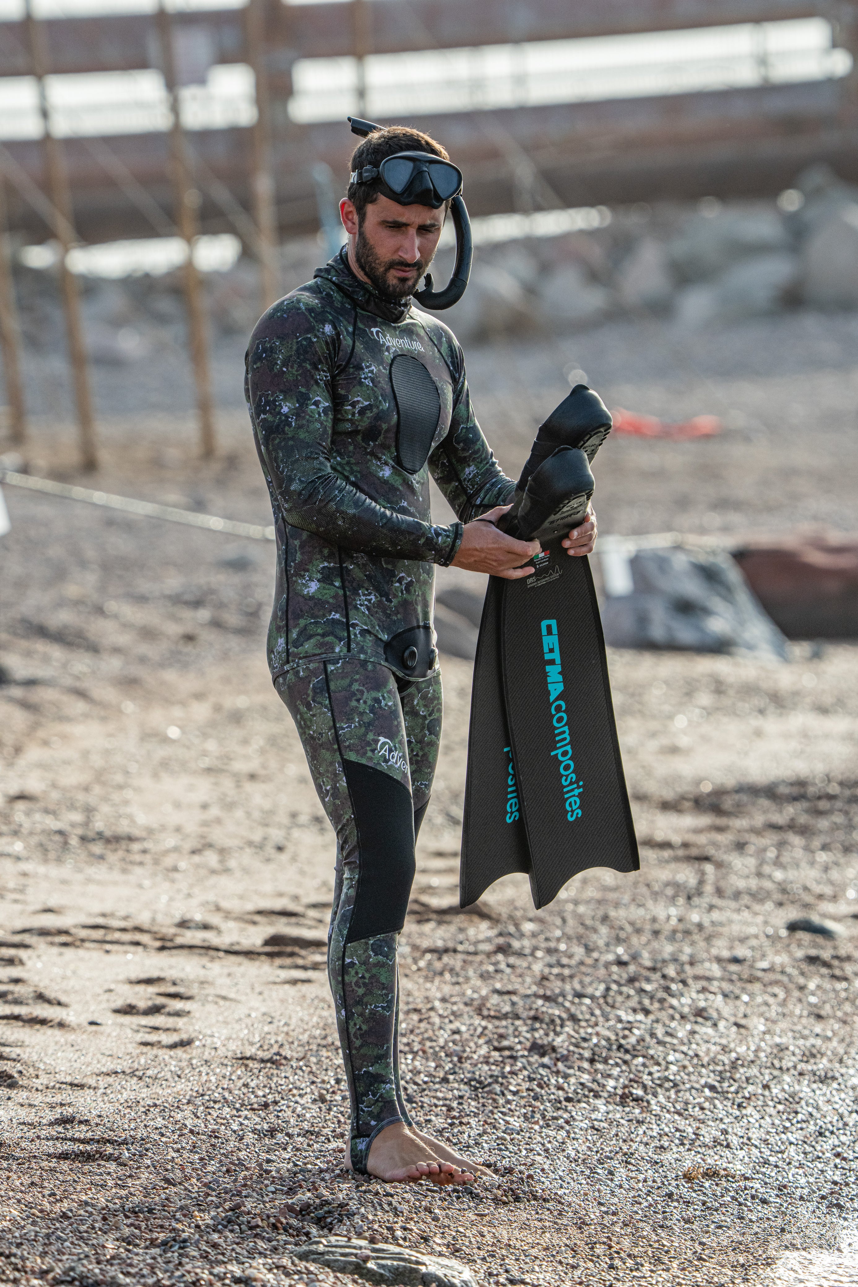 ADVENTURE Rush Guard Camo Spearfishing Jacket חליפה צלילה חופשית חלק עליון