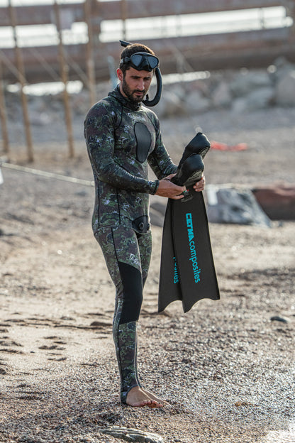 ADVENTURE Rush Guard Camo Spearfishing Jacket חליפה צלילה חופשית חלק עליון