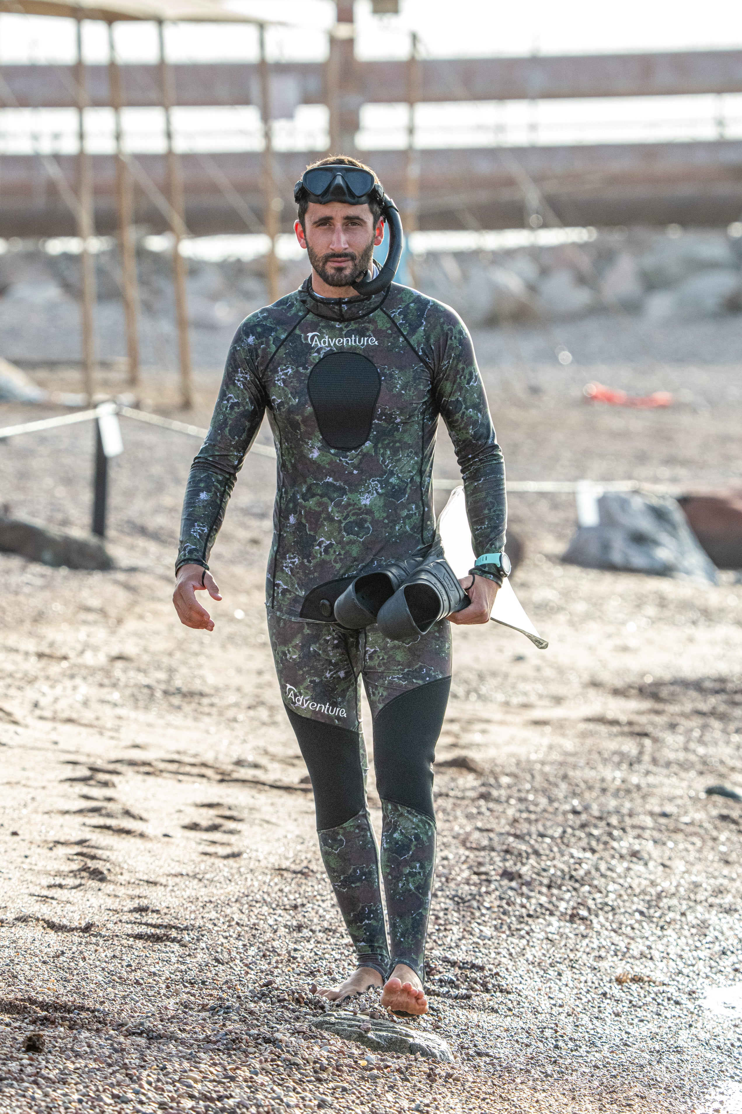 ADVENTURE Rush Guard Camo Spearfishing Jacket חליפה צלילה חופשית חלק עליון