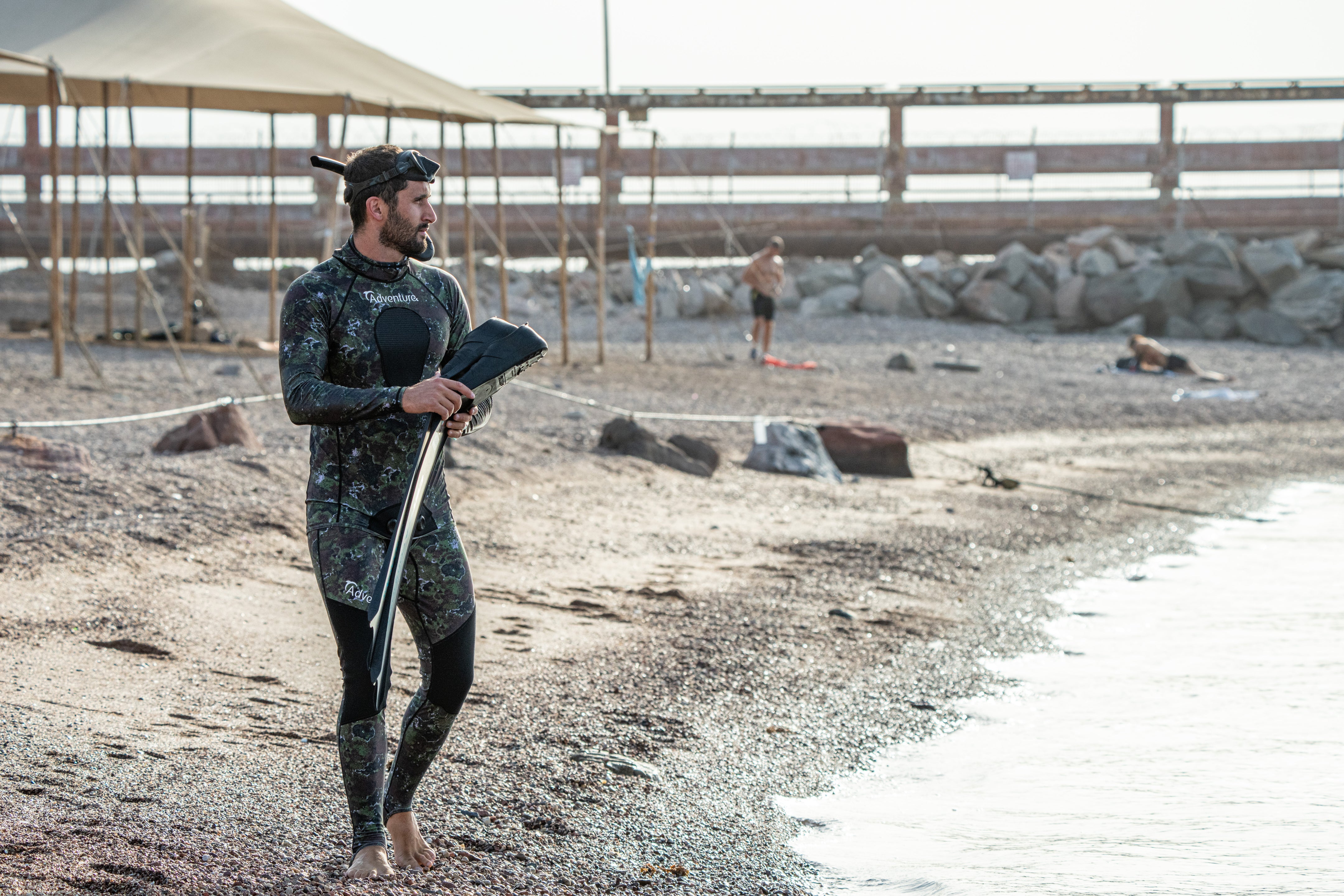 ADVENTURE Rush Guard Camo Spearfishing Jacket חליפה צלילה חופשית חלק עליון