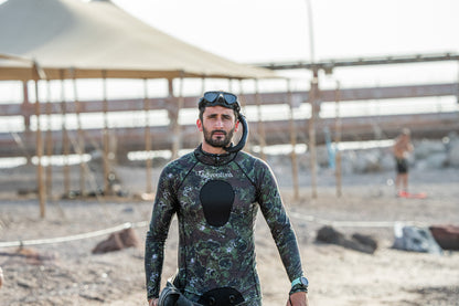 ADVENTURE Rush Guard Camo Spearfishing Jacket חליפה צלילה חופשית חלק עליון