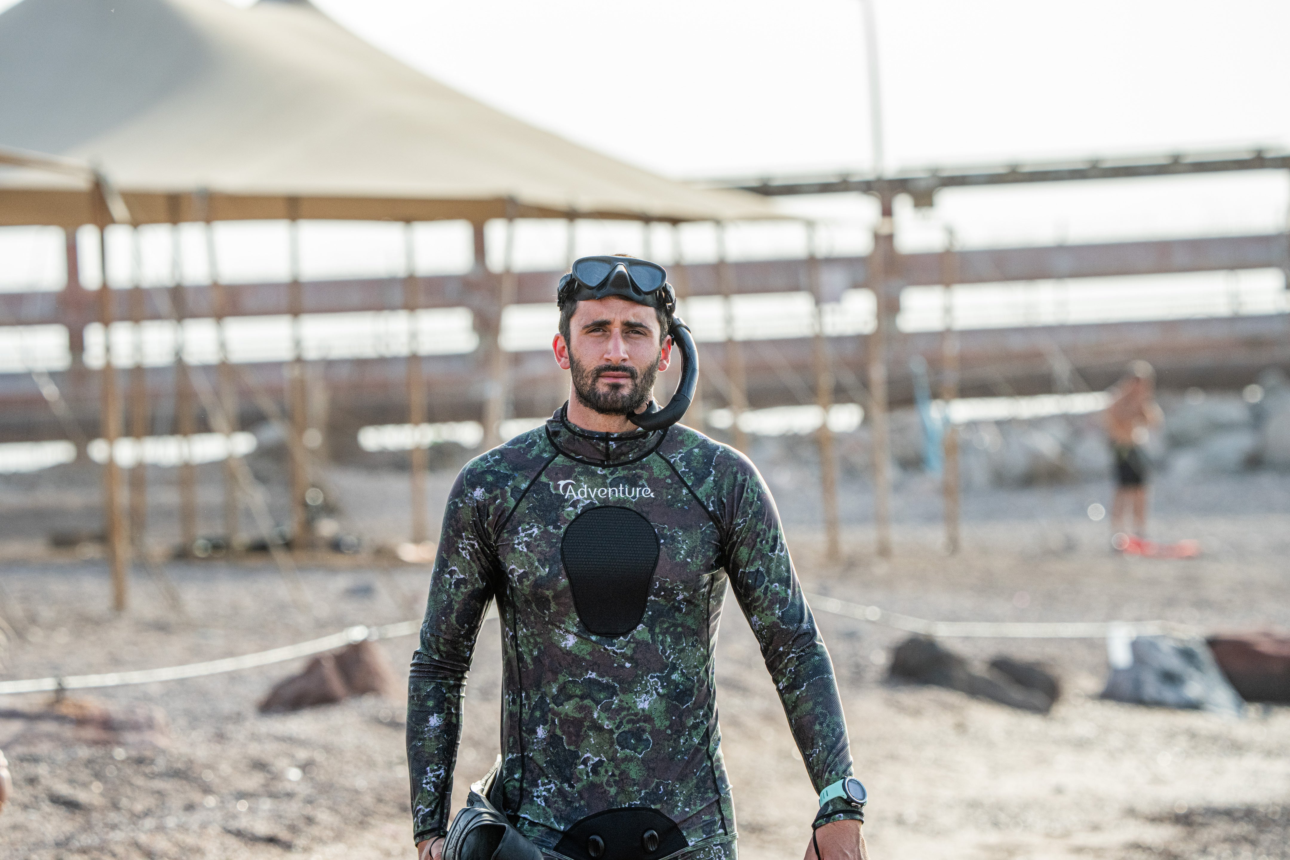 ADVENTURE Rush Guard Camo Spearfishing Jacket חליפה צלילה חופשית חלק עליון