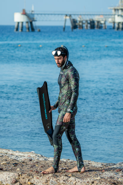 ADVENTURE Rush Guard Camo Spearfishing Jacket חליפה צלילה חופשית חלק עליון