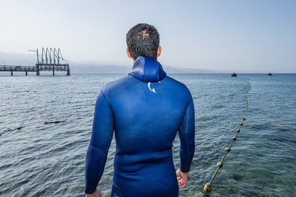 ADVENTURE 5.5mm Dark Blue Freediving Jacket חליפה צלילה חופשית ספורטיבית חלק עליון בעובי 5.5 מ"מ