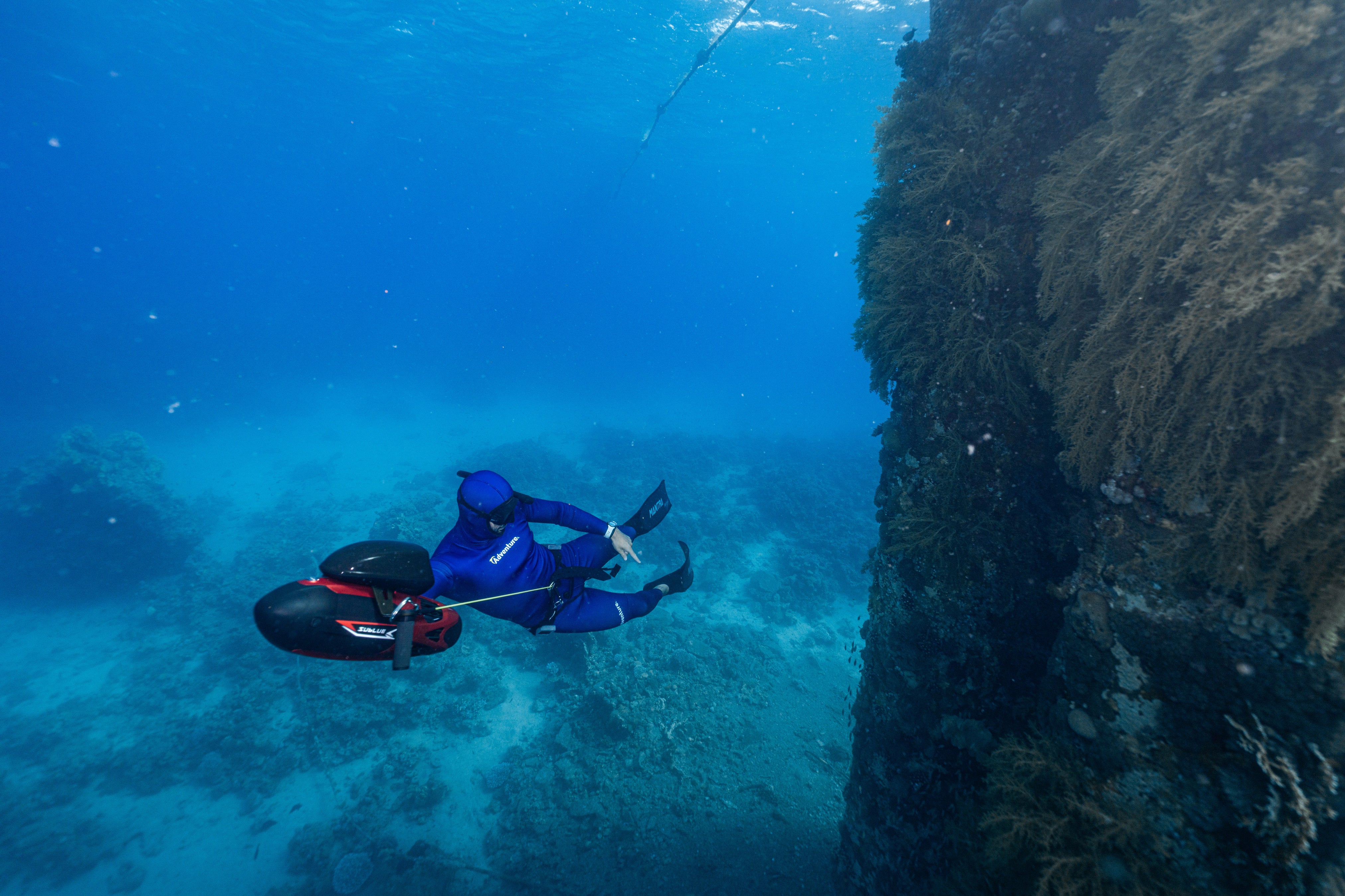 ADVENTURE 5.5mm Dark Blue Freediving Jacket חליפה צלילה חופשית ספורטיבית חלק עליון בעובי 5.5 מ"מ