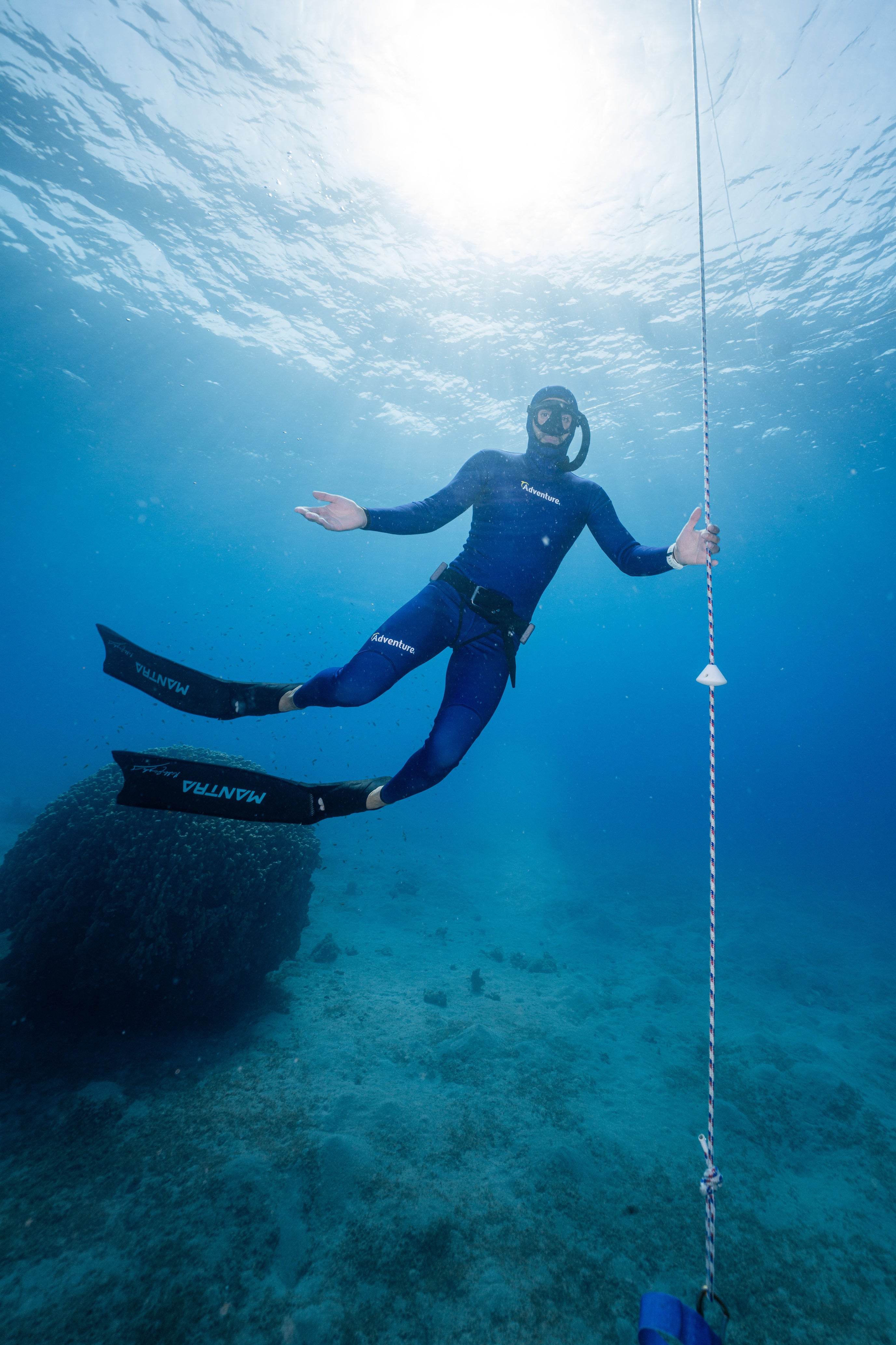 ADVENTURE 5.5mm Dark Blue Freediving Jacket חליפה צלילה חופשית ספורטיבית חלק עליון בעובי 5.5 מ"מ