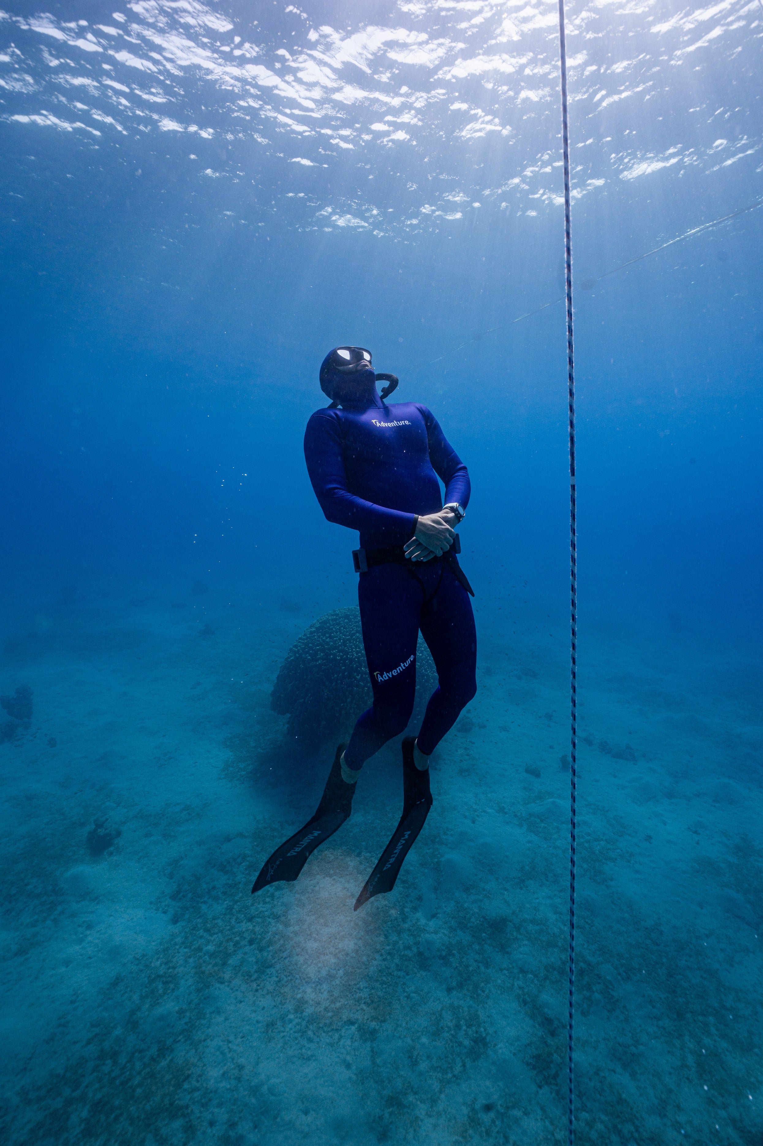 ADVENTURE 5.5mm Dark Blue Freediving Jacket חליפה צלילה חופשית ספורטיבית חלק עליון בעובי 5.5 מ"מ