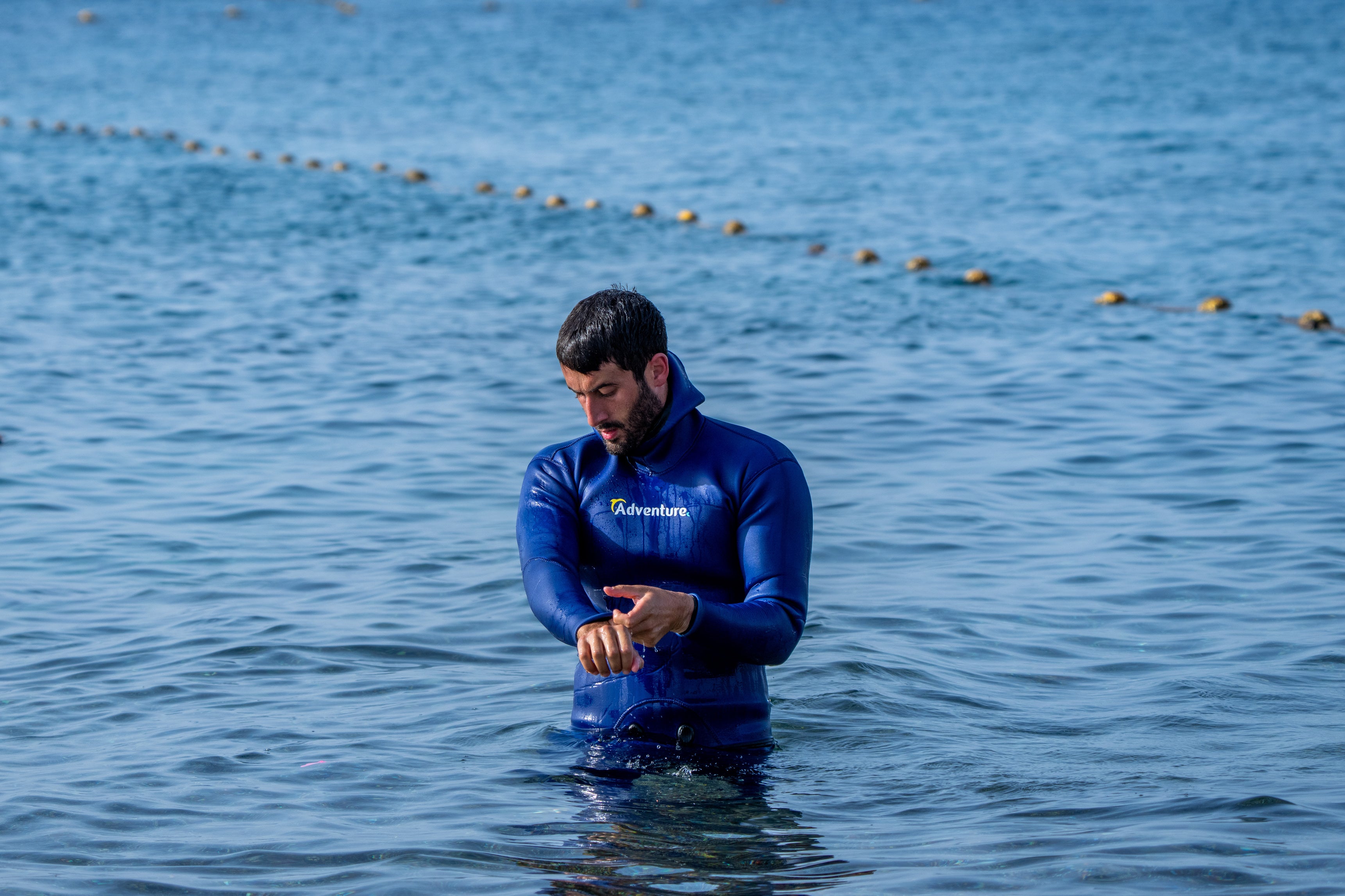 ADVENTURE 5.5mm Dark Blue Freediving Jacket חליפה צלילה חופשית ספורטיבית חלק עליון בעובי 5.5 מ"מ