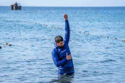 ADVENTURE 5.5mm Dark Blue Freediving Jacket חליפה צלילה חופשית ספורטיבית חלק עליון בעובי 5.5 מ"מ