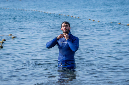ADVENTURE 5.5mm Dark Blue Freediving Jacket חליפה צלילה חופשית ספורטיבית חלק עליון בעובי 5.5 מ"מ