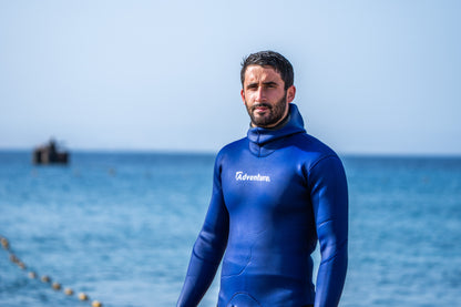 ADVENTURE 5.5mm Dark Blue Freediving Jacket חליפה צלילה חופשית ספורטיבית חלק עליון בעובי 5.5 מ"מ