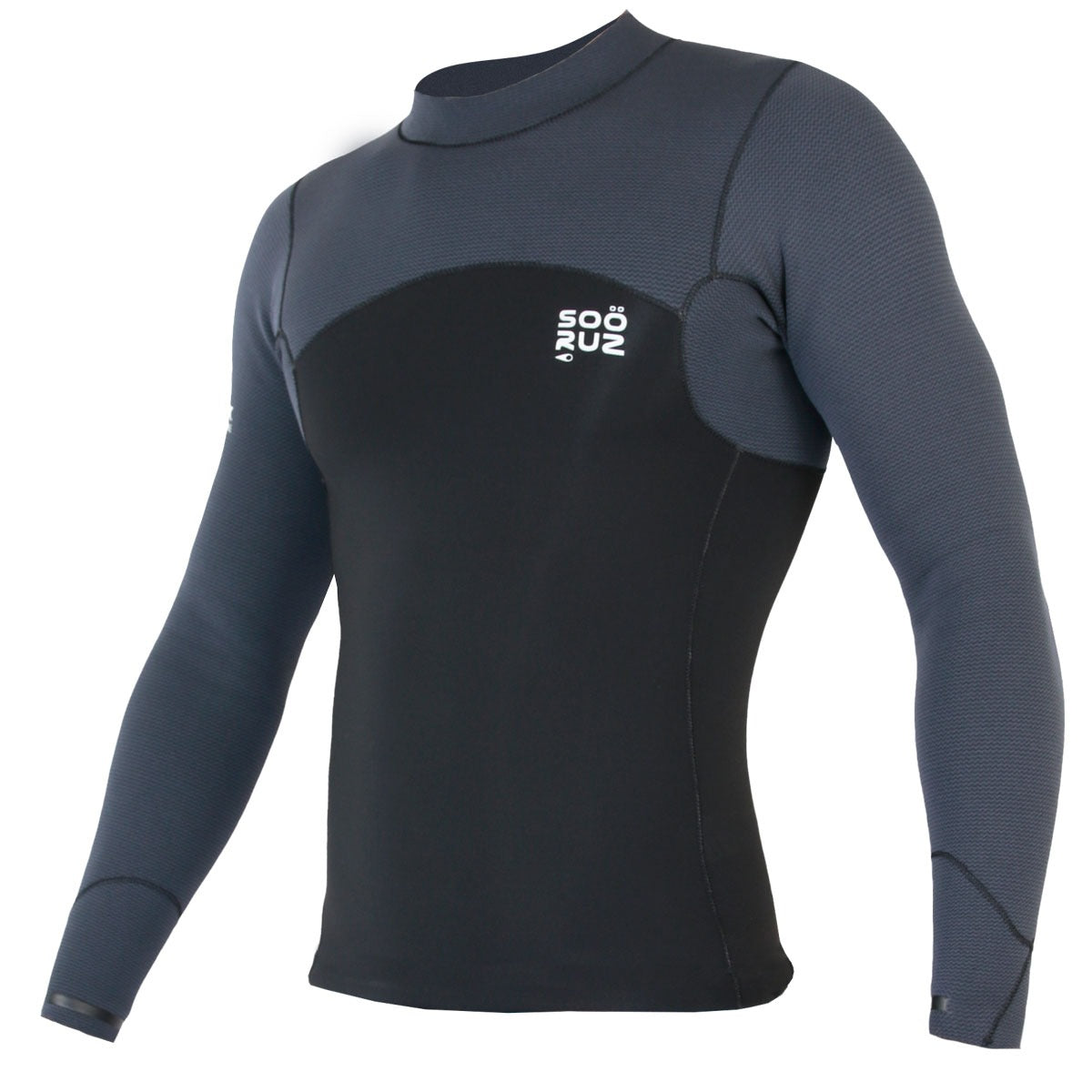 SOORUZ Top Men 2/2 LS GURU Organic Oysterprene חולצת גלישה ארוכה לגברים בעובי 2/2 מ"מ בצבע שחור
