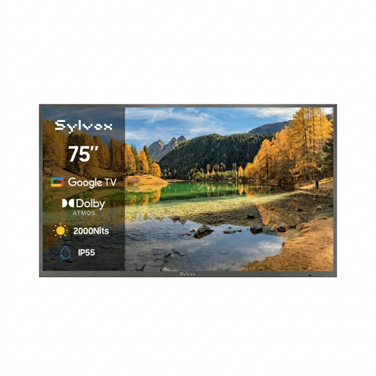 SYLVOX 75" 2000Nit Google Outdoor TV Pool Pro 2.0 טלויזיה בגודל 75 אינץ' לשימוש חיצוני בשמש מלאה