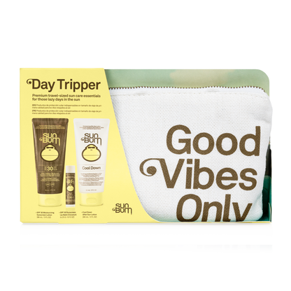 SUN BUM Day Tripper מארז קרם הגנה לגוף, לשפתיים וקרם אלוורה