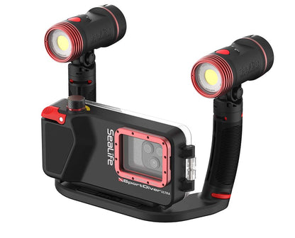 SEALIFE SportDiver Ultra Duo 5000 Set for iPhone & Android סט מארז תת ימי מתקדם ותאורה לסמארטפון