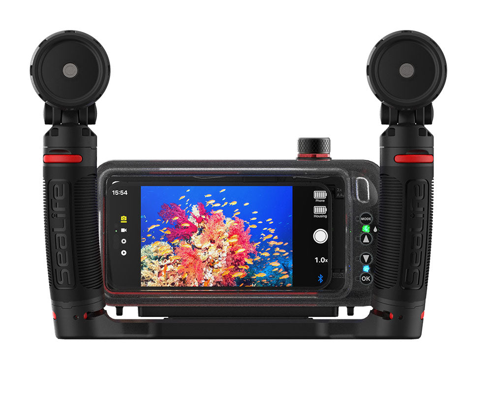 SEALIFE SportDiver Ultra Duo 5000 Set for iPhone & Android סט מארז תת ימי מתקדם ותאורה לסמארטפון