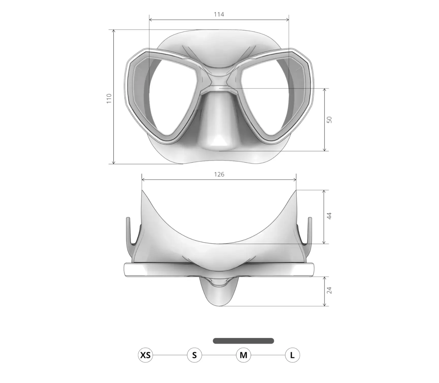 SALVIMAR Graduated lens MORPHEUS Anti Fog מסכה בצבע שחור עם עדשות אופטיות והגנה מפני הצטברות אדים