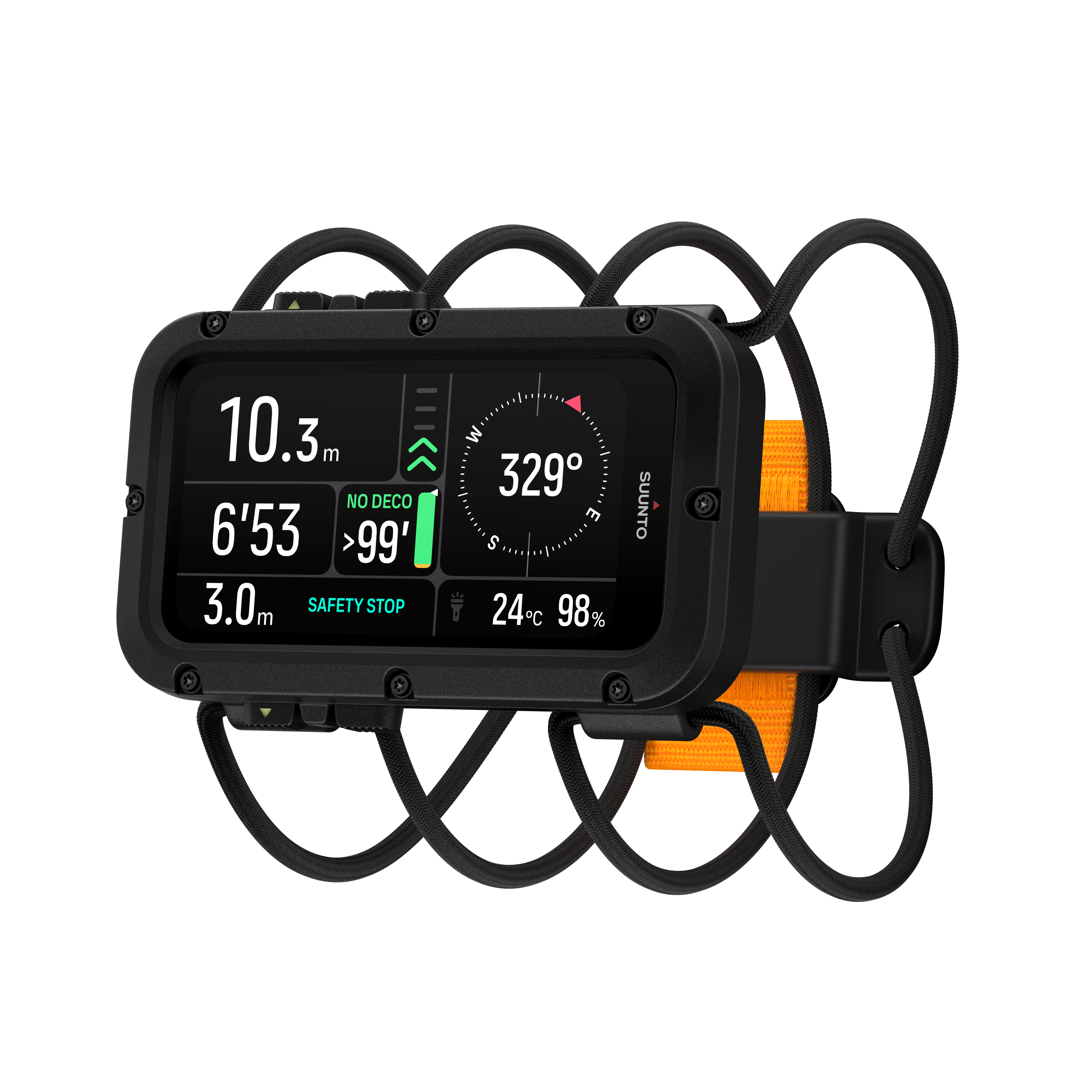 SUUNTO Nautic Bungee Cord מחשב צלילה מתקדם עם רצועת בנג'י