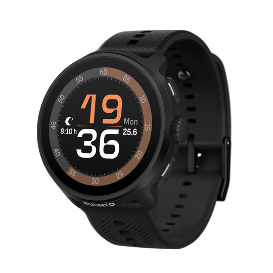 SUUNTO Run All Black Silicone Strap שעון ספורט וכושר בצבע שחור עם רצועת סיליקון