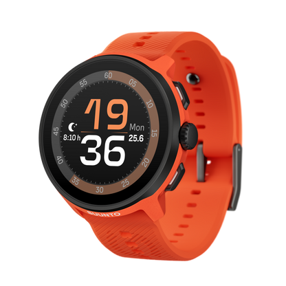 SUUNTO Run Coral Orange Silicone Strap שעון ספורט וכושר בצבע כתום עם רצועת סיליקון