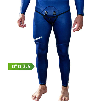 ADVENTURE 3.5mm Dark Blue Freediving Pants חליפה צלילה חופשית ספורטיבית חלק תחתון בעובי 3.5 מ"מ - דוגית