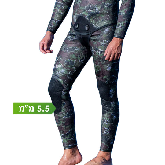 ADVENTURE Camo Spearfishing Pants חלק תחתון לחליפת צלילה חופשית 5.5 מ"מ