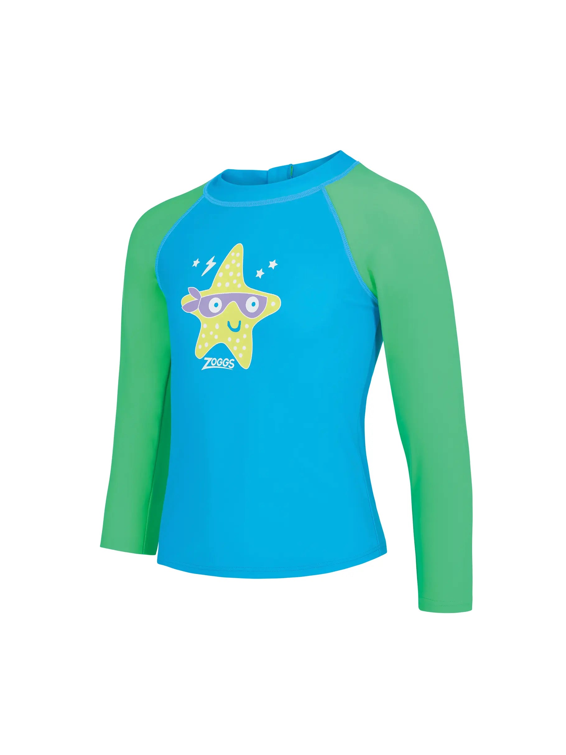 ZOGGS Boys Super Star Long Sleeve Sun Top חולצת לייקרה ארוכה להגנה מהשמש לילדים