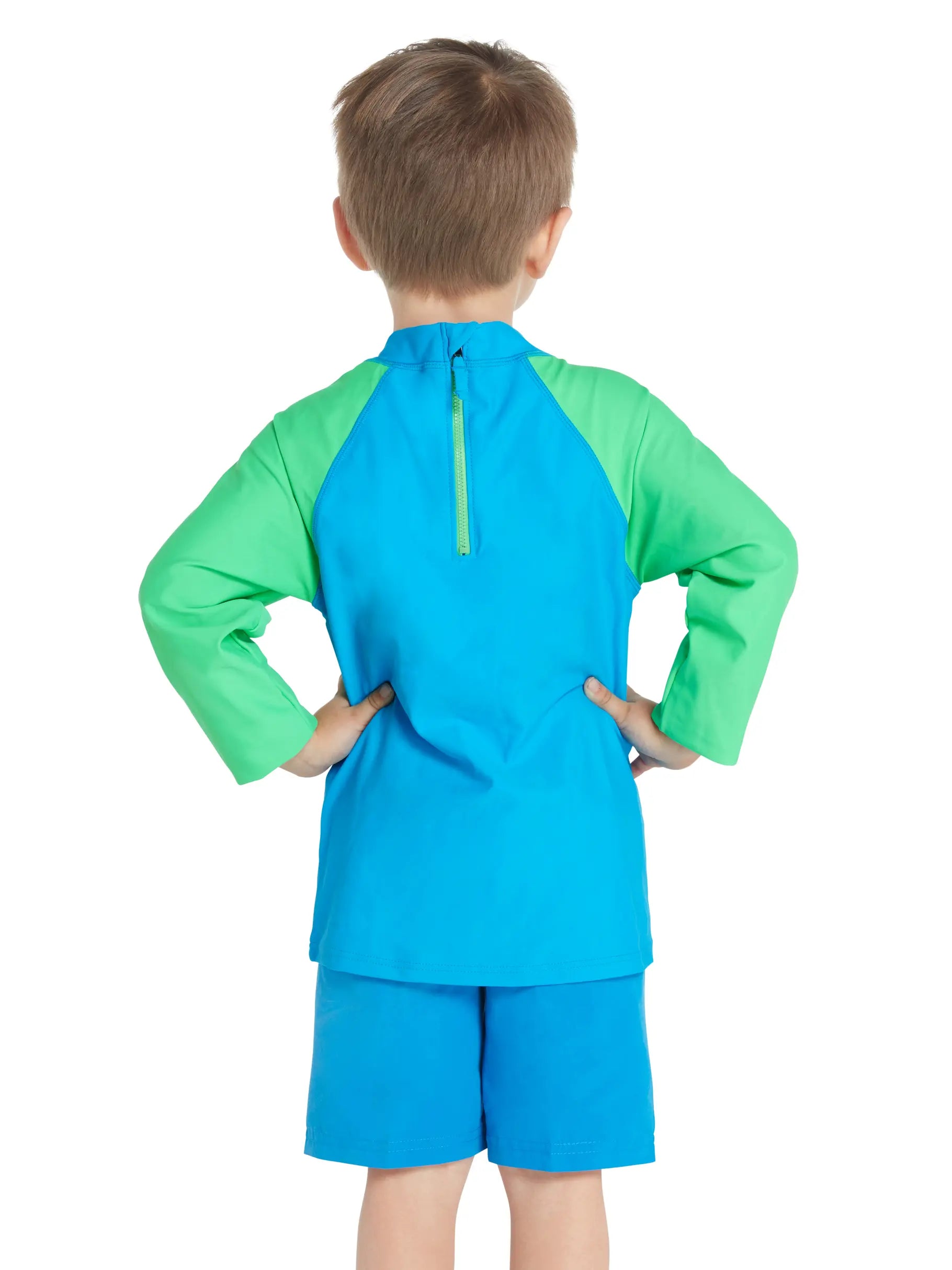 ZOGGS Boys Super Star Long Sleeve Sun Top חולצת לייקרה ארוכה להגנה מהשמש לילדים