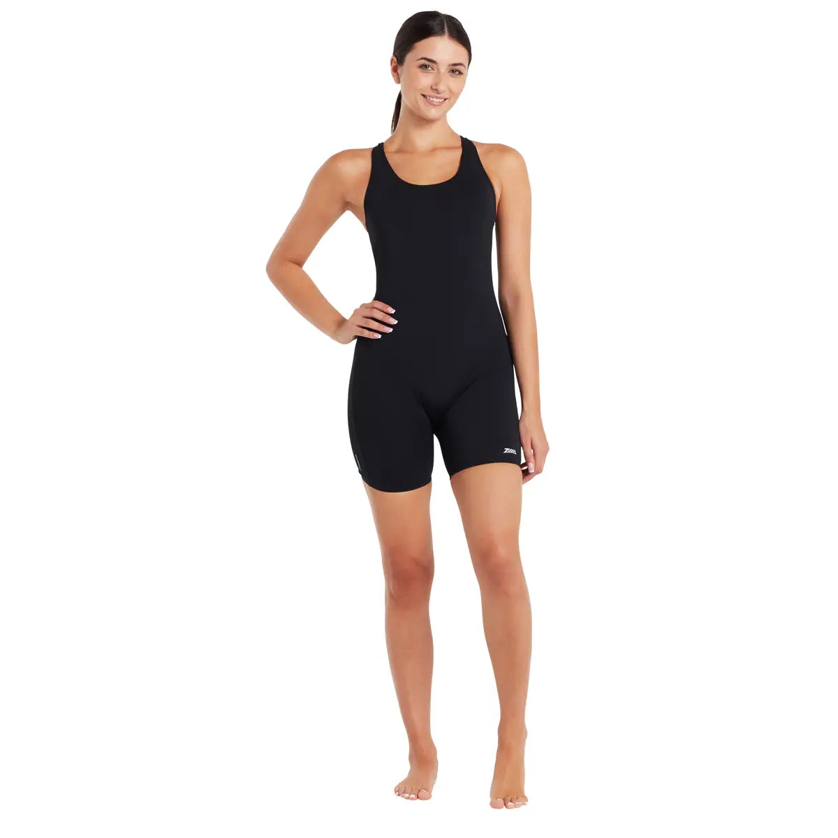 ZOGGS Cottesloe Black One Piece Legsuit בגד ים שלם עם מכנס לנשים
