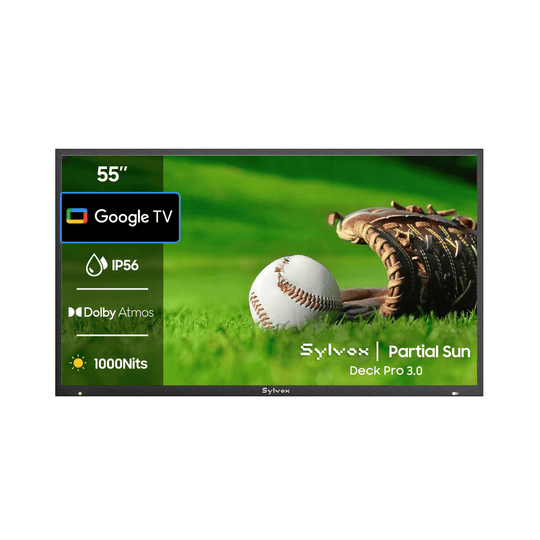 SYLVOX 55" Outdoor TV(Google TV) Deck Pro 3.0 טלויזיה בגודל 55 אינץ' לשימוש חיצוני בשמש חלקית